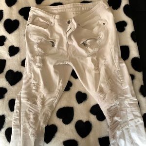 Men's white slim pants